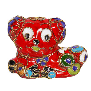Hund S, Deko, Ziergegenstände, Cloisonne Emaille, Tierfigur,6278
